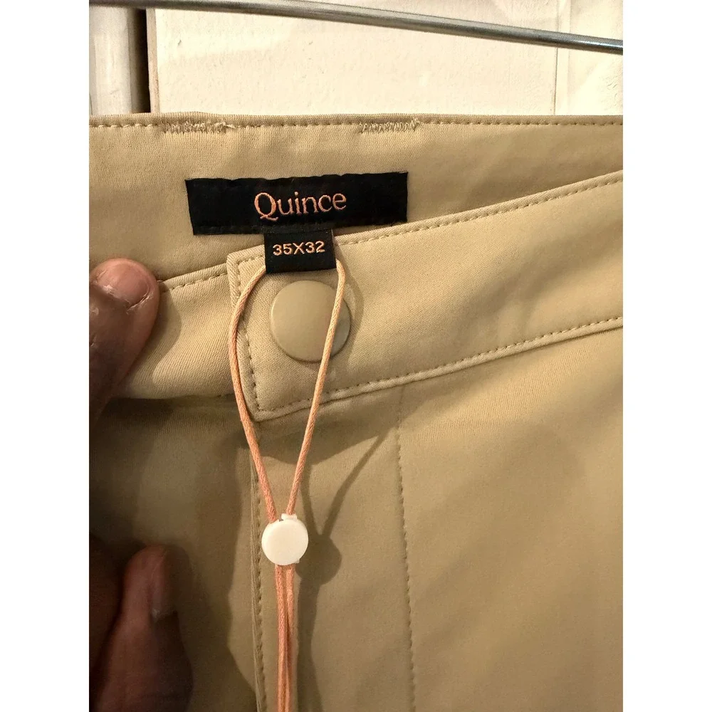 Quince Ultra-Stretch 24/7 Smart Chino Pants Mens 35x32 Khaki Tan Golf Casual